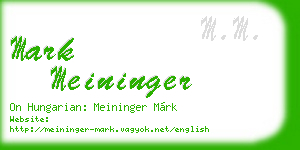 mark meininger business card